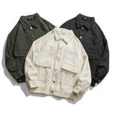 Jaqueta jeans masculina plus size, casaco japonês casual de manga comprida da moda jovem 2xl para outono e inverno 2024 - compre barato