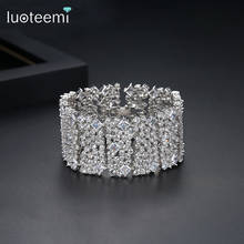 LUOTEEMI-pulsera y brazaletes de lujo para mujer, brazalete de circonia cúbica AAA brillante para fiesta de boda, joyería Punk, Bisutería 2024 - compra barato