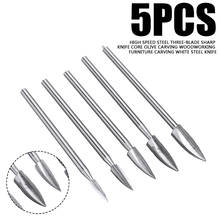 5Pc/Set Wood Engraving Drill Bit Set High Speed Steel Milling Cutter Carve Root Tools For Woodworking Drilling Engraving Carving 2024 - buy cheap