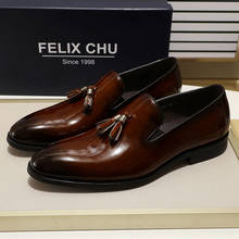 FELIX CHU Patent Leather Men Tassel Loafer Shoes Black Brown Slip on Mens Dress Shoes Wedding Party Formal Shoes Size 39-46 2024 - buy cheap