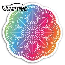 Jump Time for Pretty Flower Mandala, pegatinas de vinilo, pegatina para ordenador portátil, equipaje, parabrisas trasero, accesorios impermeables para coche 2024 - compra barato