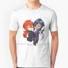 Diluc And Kaeya Chibi Genshin Impact T Shirt 100% Pure Cotton Genshin Impact Diluc Kaeya Chibi Cute Mihoyo 2024 - buy cheap