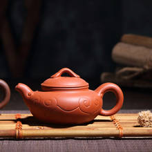 Tetera de arcilla púrpura de 160ml, tetera de Kungfu, Té antiguo, Inffuer, cocina de estilo chino, herramienta para beber, artesanías hechas a mano 2024 - compra barato