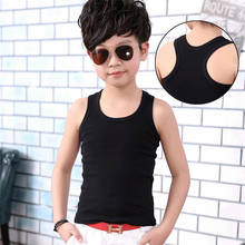 2-11Y Kids Baby Boys Vests T-shirts Children Summer Vest Top Outfit Kid Boy Girl Solid Tops Clothes Cotton Tees Black Playsuits 2024 - buy cheap