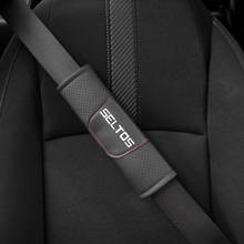 For Kia Seltos 2 pcs PU Leather Fashion Car Seat Belt Cover Car Seat belt shoulder Pads 2024 - buy cheap