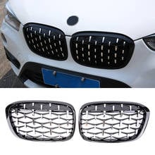 Rejilla delantera de riñón doble para BMW, accesorio decorativo de estilo de carreras con diamantes, modelos X1, F48 y F49 años 2014 A 2019, 1 par 2024 - compra barato