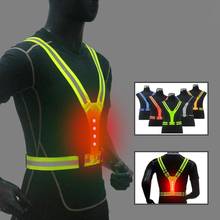 Elastic LED Cycling Vest Adjustable Visibility Reflective Vest Gear Stripes Night Sports Safety Cycling Reflective Belt Riding 2024 - buy cheap