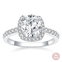 925 anel de prata esterlina almofada 3a zircão anel braço micro-incrustado redondo zircão 925 anel de prata anel de noivado para mulher 2024 - compre barato