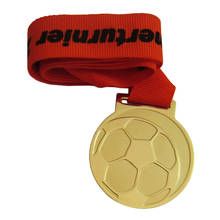 Низкая цена Высокое качество Гальваническая золотая медаль дешевые цинковый сплав футбольная медаль 2024 - купить недорого