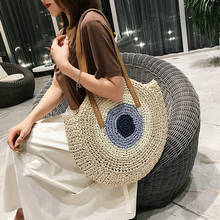 Korean Woven Round Shoulder Bag Women Simple Large-Capacity Zipper Shoulder Bag Women'S Soft-Faced Casual Handbag Woman New 2021 2024 - buy cheap