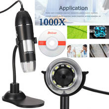Microscopio de Zoom Digital con USB, lupa de mano/escritorio con soporte de Metal, cámara electrónica, endoscopio, 1000X, 8 LED 2024 - compra barato