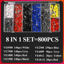 Fio conectar isolado conector terminal crimp terminator frio pressionado isolados terminais ve0508 7508 1008 1508 2508 4009 2024 - compre barato