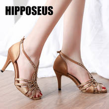 Hipposeus Latin Dance Shoes Women Salsa Tango Girls Ballroom Dance Shoes Female Modern High Heels Soft Sole Dancing Shoes Party 2024 - buy cheap
