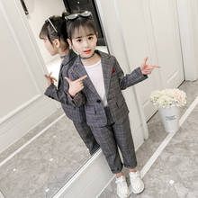 Teenage Girls Clothing Set Autumn Plaid Suit for Girls Jackets Pants School Tracksuit Boys Clothes Children Clothes 6 8 10 Years 2024 - buy cheap