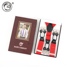Top Fashion Classic  Elastic Clip-on Adjustable Brace Suspenders Gallus With 6 Clips Men Suspender with good quality clips 2024 - buy cheap
