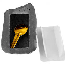 Caixa de chave para jardim, escondida em pedra, para segurança e armazenamento seguro 2024 - compre barato
