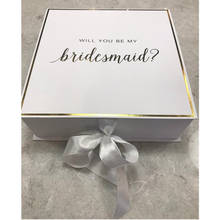 Laço de seda personalizado para casamento, obrigado, caixa de presente, despedida de solteira, honra de honra, em ouro 2024 - compre barato