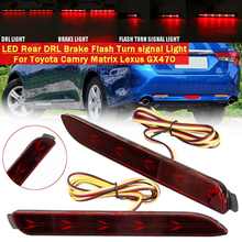 Pair Car LED Rear Bumper Reflector Brake Lights Red for Lexus IS-F GX470 RX300 for Toyota RAV4/Camry/Sienna/Venza/Reiz/Innova 2024 - buy cheap