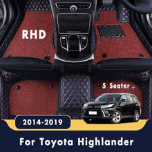 RHD-alfombrillas de doble capa con bucle de alambre para coche, alfombras para Toyota Highlander XU50 Kluger 2019, 2018, 2017, 2016, 2015, 2014, 5 asientos 2024 - compra barato