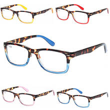 Henotin Reading Glasses Spring Hinge Women Men Comfortable Colorful Rectangle Frame Decorative Eyewear Reader Eyeglasses 0~600 2024 - buy cheap