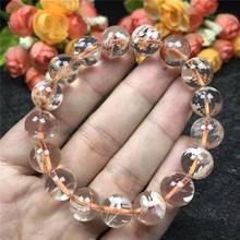 11mm Genuine Natural Cherry Phantom Quartz Bracelet For Woman Lady Man Crystal Round Beads Stretch Clear Gemstone Jewelry AAAA 2024 - buy cheap