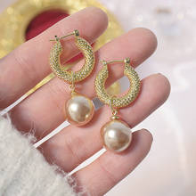 Shiny Side New Fashion Brand Jewelry Elegant Pearl Stud Earrings for Women Gift Simple Style Geometric Earrings 2024 - buy cheap