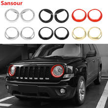 Sansour Lamp Hoods ABS Car Front Head Light Lamp Decoration Cover Trim Stickers For Jeep Patriot 2011-2016 Exterior Accessories 2024 - buy cheap