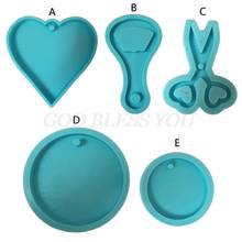 DIY Heart Round Keychain Silicone Resin Mold Scissors Bottle Opener Pendant Silicone Resin Casting Mold Art Craft Tools 2024 - buy cheap