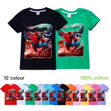 Crianças dos desenhos animados populares herói spiderman imprimir camiseta bebê menino menina algodão manga curta t camisa verão adolescente roupas miúdo topo t 2024 - compre barato