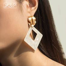 X&P Acrylic Earrings Statement Korean Drop Earrings For Women Vinagte Geometric Square Gold Dangle Earring 2020 Fashion Jewelry 2024 - buy cheap