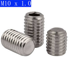 M10 x 1.0mm (10mm) passo fino grub parafusos soquete conjunto parafusos 304 din de aço inoxidável 913 2024 - compre barato
