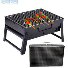 Portable Folding Barbecue Grills Charcoal Grill For Picnic Black Steel Collapsible Barbecue Oven Outdoor Household BBQ Grill 2024 - buy cheap