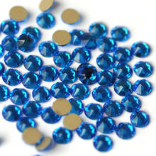 Yanruo 8 grande + 8 pequenas facetas, capri azul strass cristal sem adesivo acessórios para unha, design 2024 - compre barato