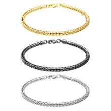 3 Colors Hip Hop Punk Foxtail Chain Wristband For Men Jewelry Punk Statement Female Link Charm Bracelet Bangle pulseira feminina 2024 - buy cheap