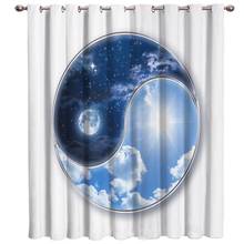 Tai Chi Round Night Daytime Zen Window Curtains for Living Room Kitchen Bedroom Home interior Decoration Curtains 2024 - buy cheap