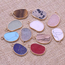 Natural Semi-precious Stone Pendant Lapis Lazuli Crystal Charms for Jewelry Making DIY Necklace Earring Accessories Size 15x25mm 2024 - buy cheap