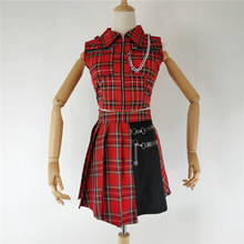 Faldas de estilo coreano para Mujer, minifaldas plisadas de cuadros, de cintura alta y talla grande, estilo Harajuku 2024 - compra barato