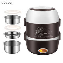 220V Portable Electric Heating Lunch Box Stainless Steel  Food Container Thermos Office Bento Box Food Steamer Mini Rice Cooker 2024 - buy cheap