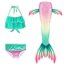 3pcs Girls Swimming Mermaid Tail Costume for Kids Halloween Cosplay Swimwear Novelty Anime Holiday Gift 2024 - buy cheap