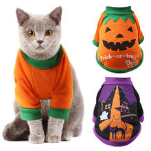 Funny Halloween Pet Cat Costumes Pumpkin Printed Clothes For Small Cats Dogs Autumn Winter Kitty Kitten Coat Jacket Pet Clothing 2024 - buy cheap