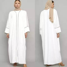 Однотонное платье для женщин, мусульманский наряд jir babu, исламский Дубай, платье абайя, кафтан, Рамадан, молитва, платье в турецком стиле 2024 - купить недорого