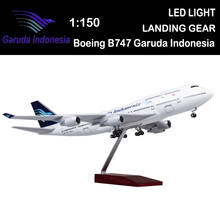 Modelo de avión de 47CM para niños y adultos, 1/150, Boeing B747 Garuda, Indonesia, Base de aleación ligera, muestra de exhibición de regalo 2024 - compra barato