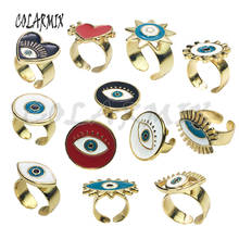 Ювелирные кольца в форме глаза с эмалью, 8 шт., подарочные украшения для женщин, простые Стильные ювелирные кольца, оптовая продажа ювелирных изделий, кольца 5922 2024 - купить недорого
