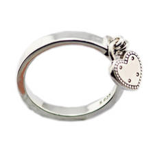 Anel 925 de prata esterlina feminino, coração pendurado, acessório de joias com bloqueio do amor para mulheres 2024 - compre barato