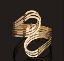 Модные золотистые Серебристые открытые металлические преувеличенные индийские браслеты высокого качества панк браслеты женские ювелирные изделия для невесты 2024 - купить недорого