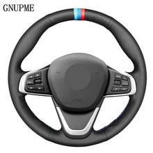 Hand-stitched Black Artificial Leather Car Steering Wheel Cover For BMW F45 F46 X1 F48 X2 F39 2024 - buy cheap