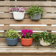 Environment-friendly Wall-mounted Flower Pot Imitation Rattan Weaving Semi Circular Flowerpot for Balcony and Garden 2024 - buy cheap