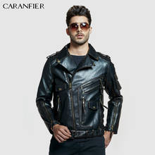 CARANFIER Men Clothing Vintage Mens Jackets Coats Motorcycle Biker Faux Leather Jacket Men Classic High-quality Handmade Jackets 2024 - buy cheap