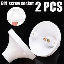 2 pçs e14 parafuso soquete redondo base de plástico parafuso lâmpada suporte branco para casa acessórios iluminação
