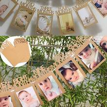 Baby Photo Banner Birthday Photo Bunting Garland for 0-12 Months  Baby Birthday Party Decor Accessories Gadgets Supplies 2024 - buy cheap